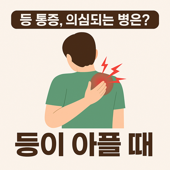 등 통증이 의심되는병