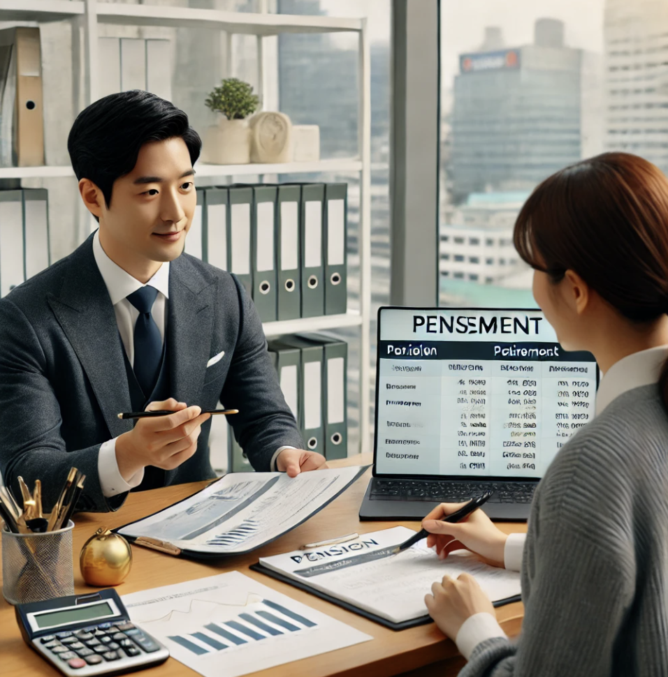 은퇴 계획에 대해 논의하는 금융 컨설턴트