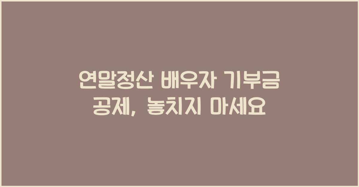 연말정산 배우자 기부금 공제