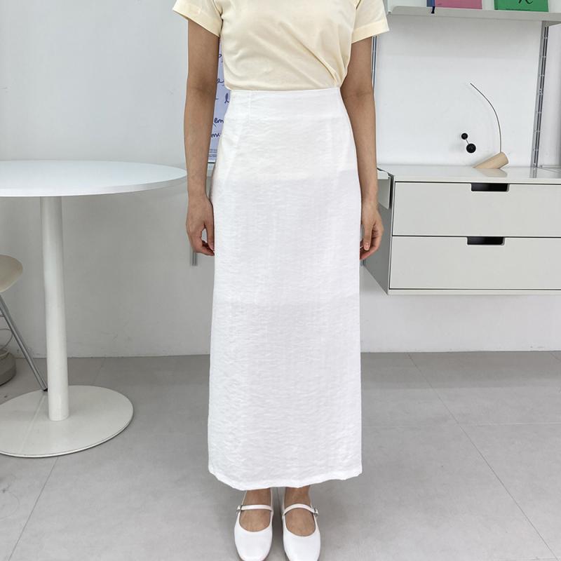델레브 하이웨스트 H라인 롱 스커트 여름 정장 치마