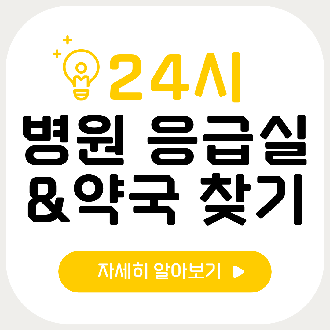 24시 병원 응급실 약국 찾기