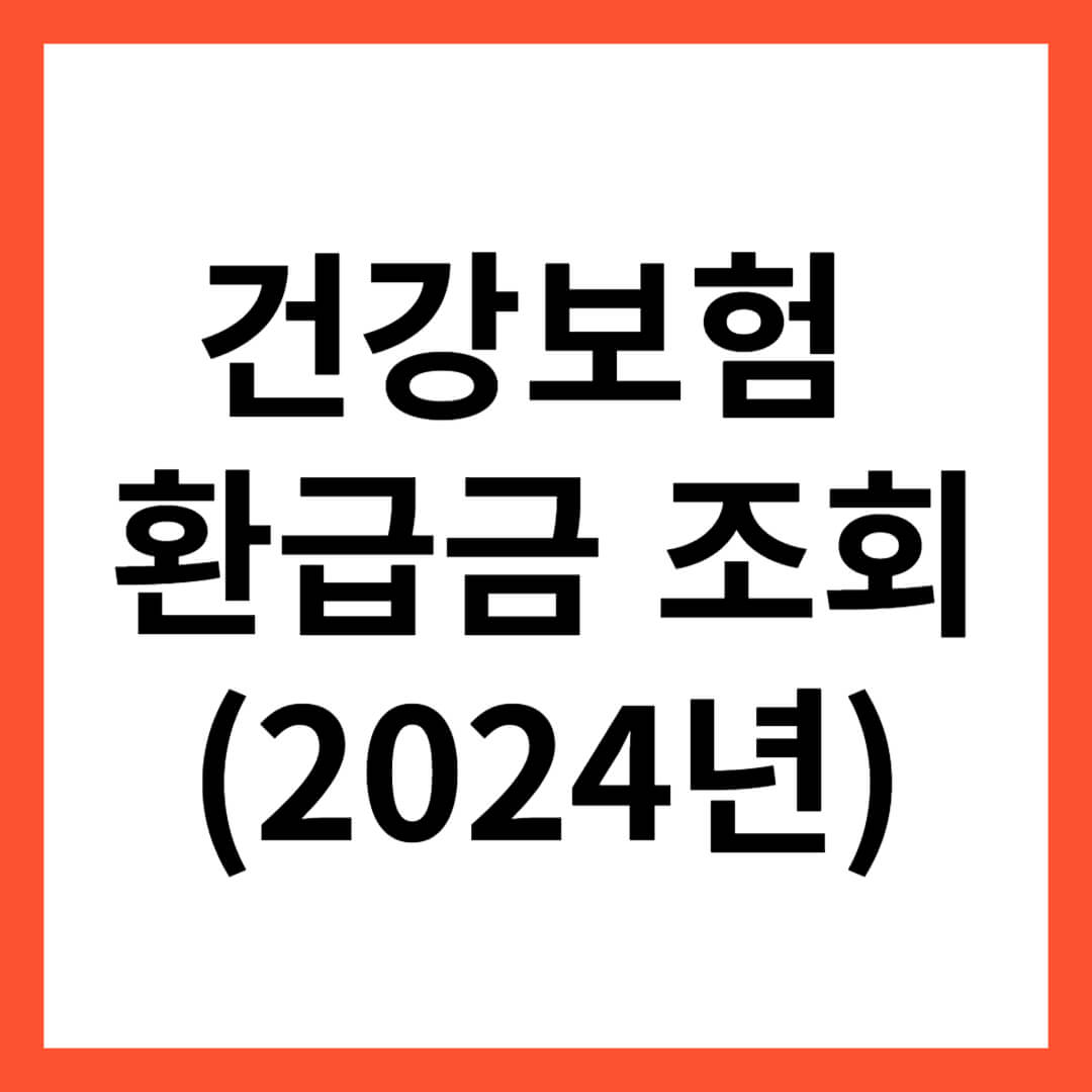 건강보험 환급금 조회
