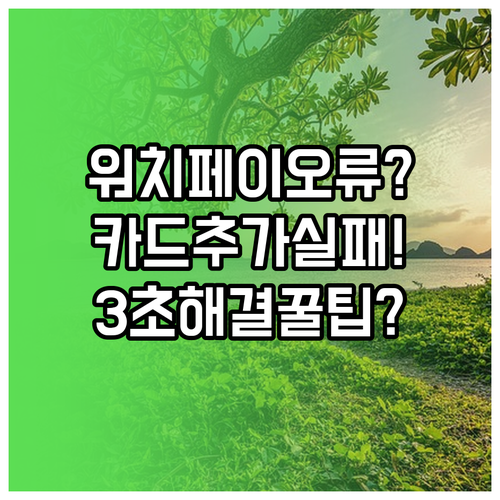 애플워치 애플페이 카드 추가 오류 해..