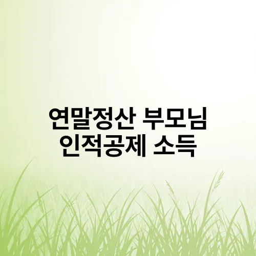 연말정산 부모님 인적공제 소득