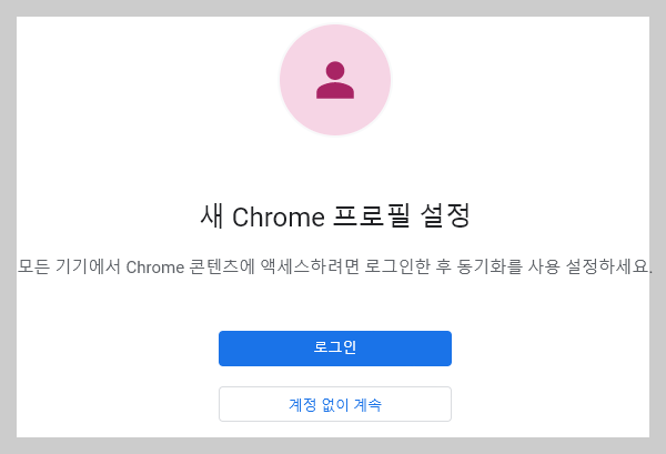 새 크롬 프로필 설정 사진