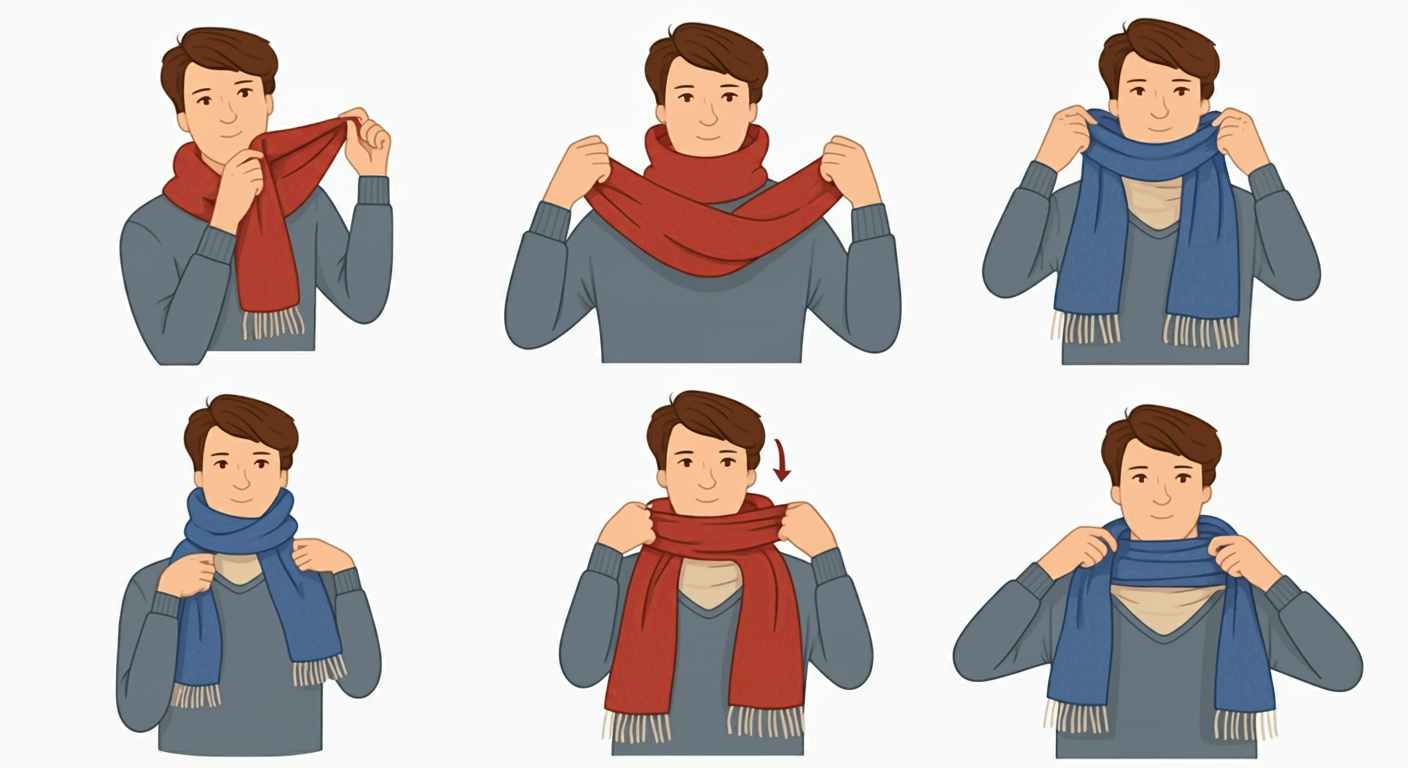 목도리 한 번 감기 메는 법