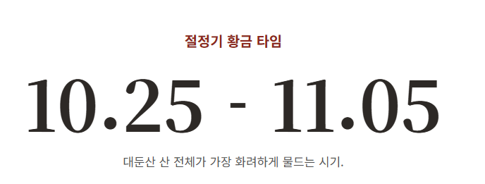 대둔산 단풍 절정시기