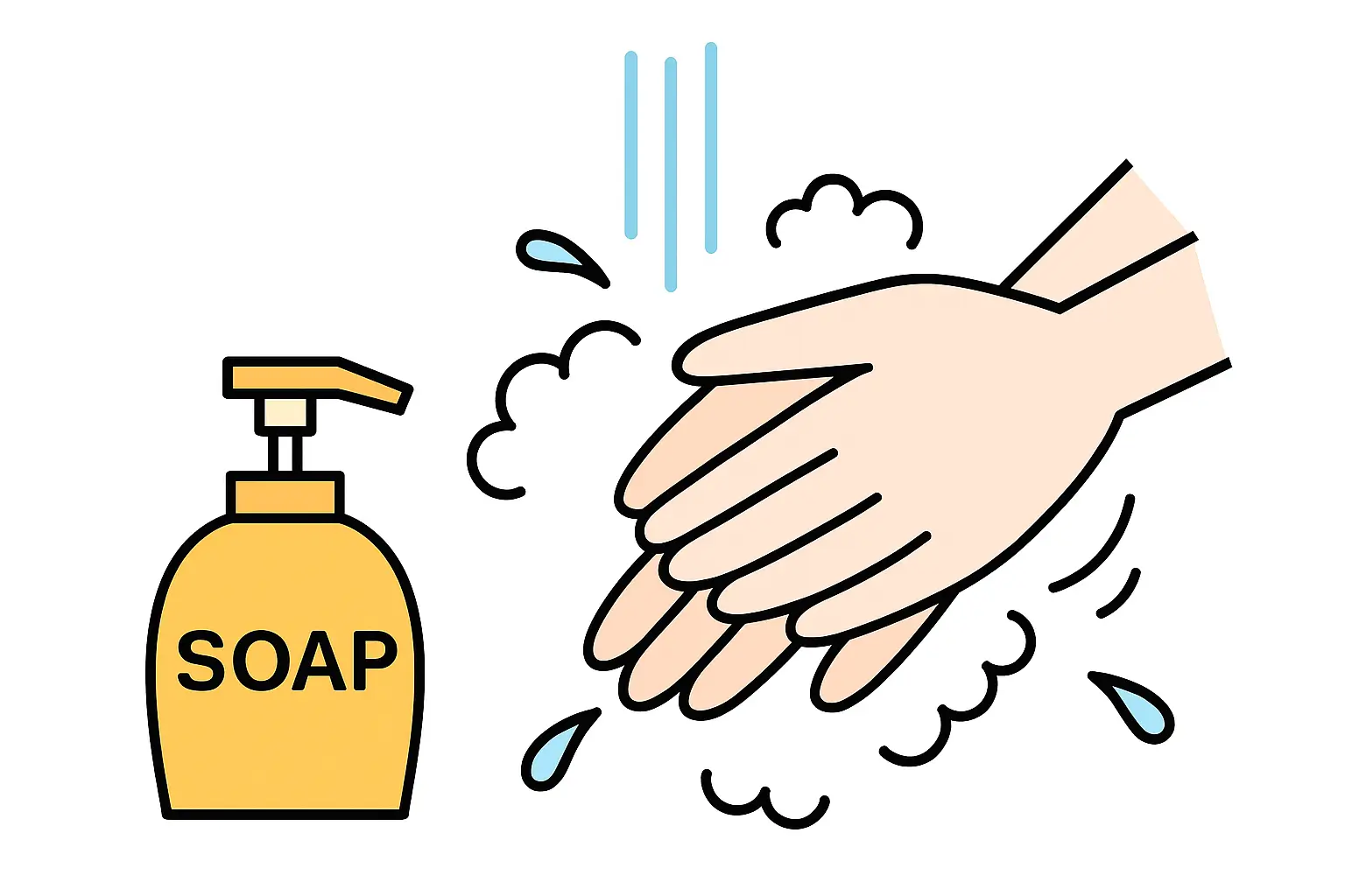 바이러스 전파를 막기 위해 손 세척은 필수입니다