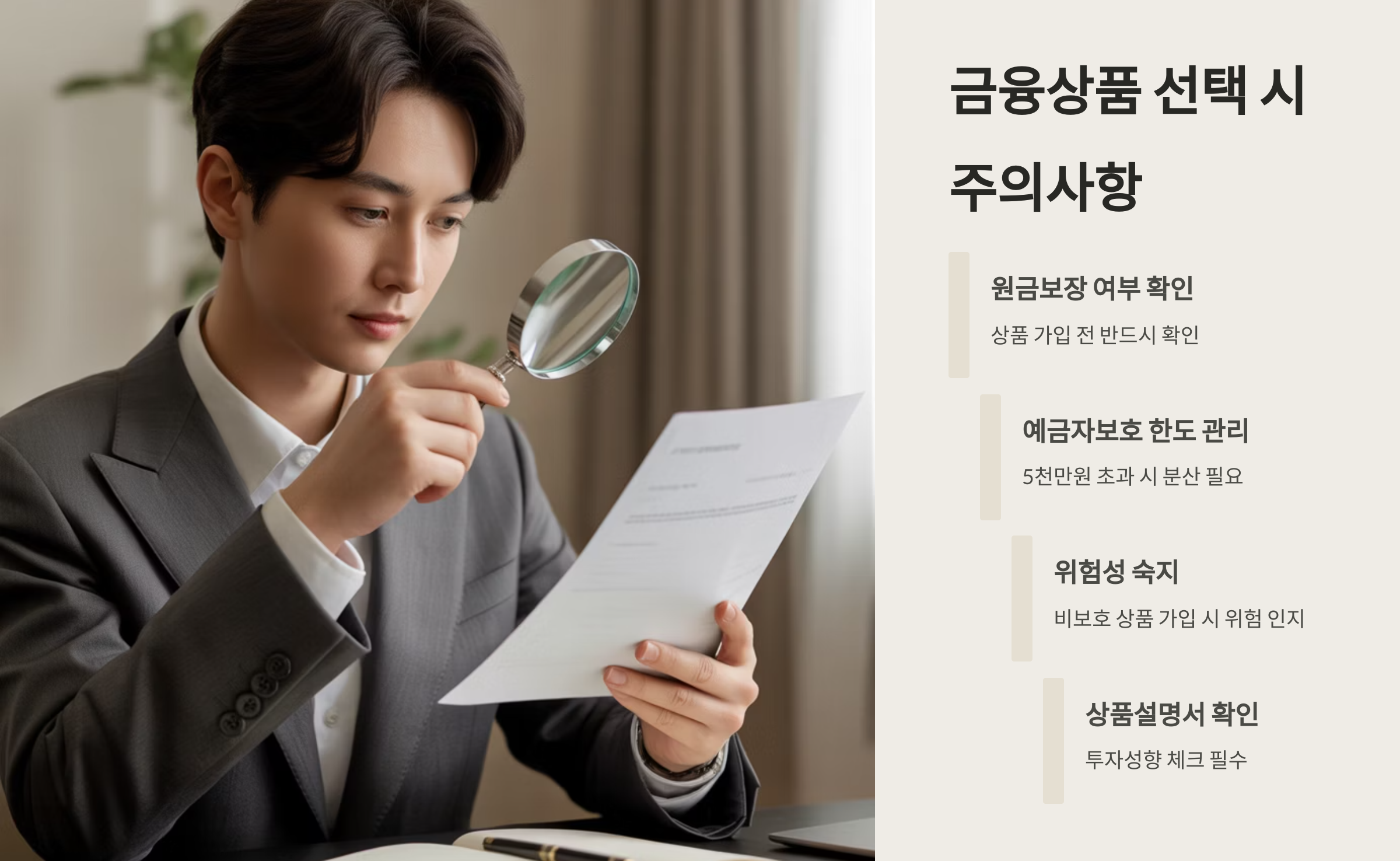 금융상품 선택 시 주의사항