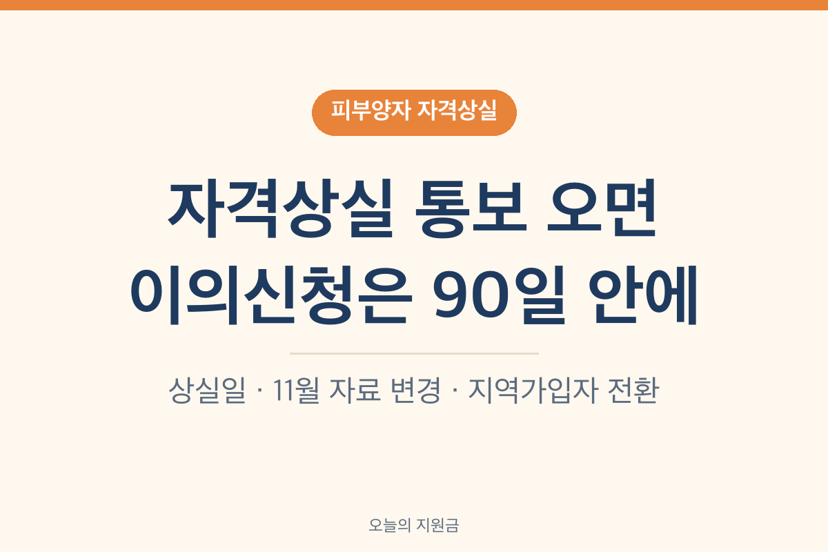 피부양자 자격상실 통보 받았을 때 할 일 이의신청 90일
