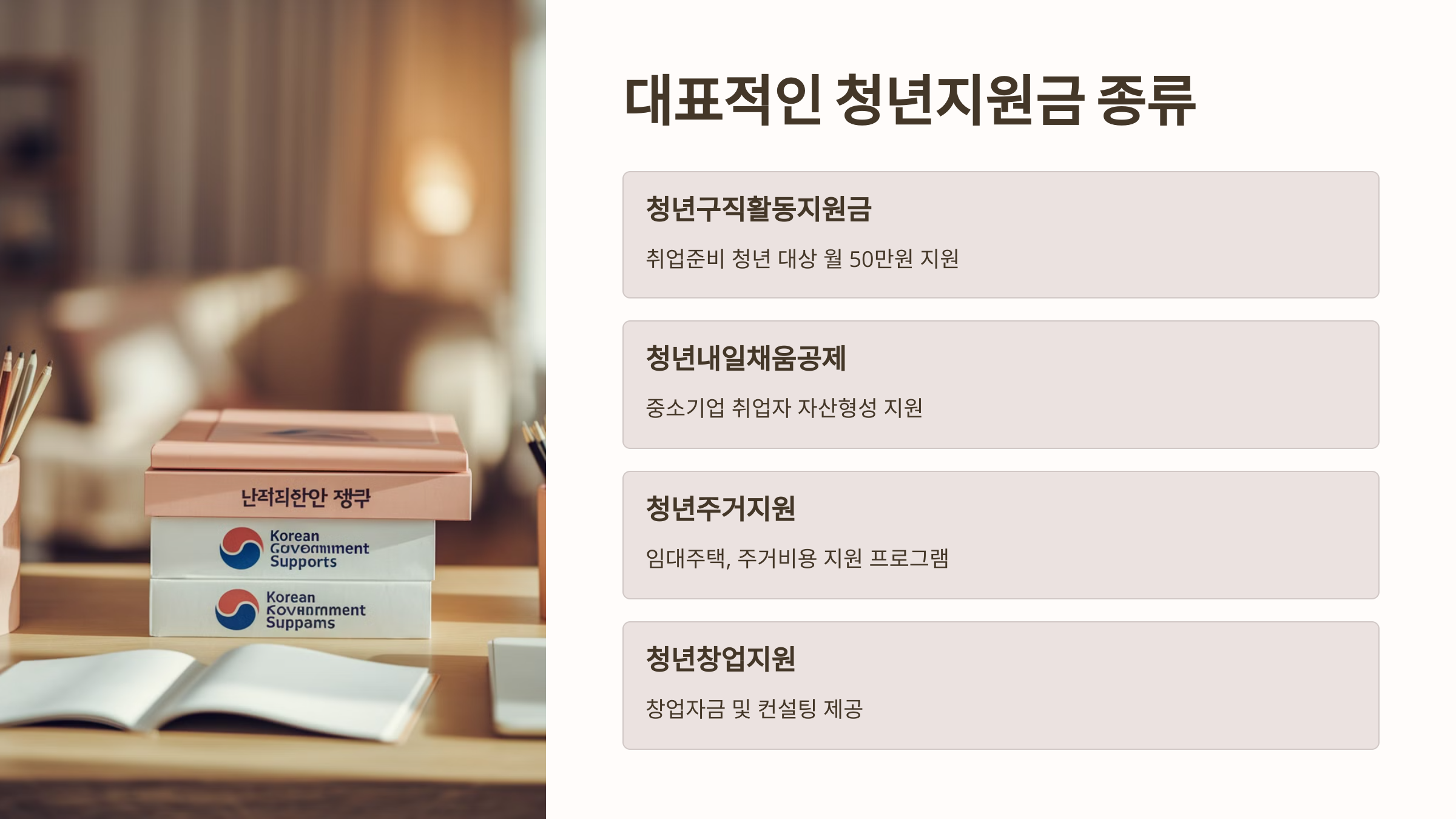 대표적인 청년지원금 종류