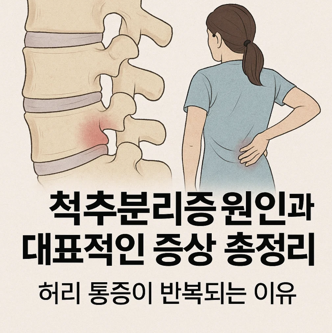 척추분리증 원인과 대표적인 증상 총정리, 허리 통증이 반복되는 이유