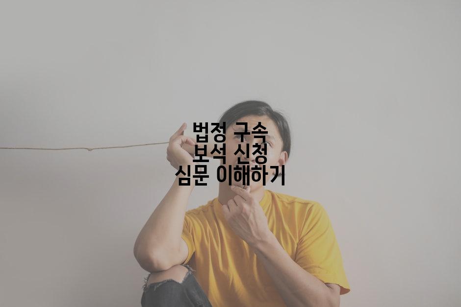 법정 구속 보석 신청 심문 이해하기