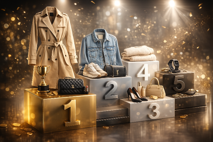 랭킹 숫자와 패션 아이템이 결합된 구조 이미지