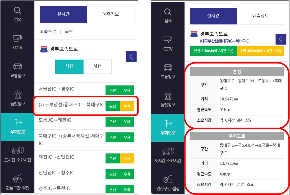 실시간-교통정보-우회도로-확인