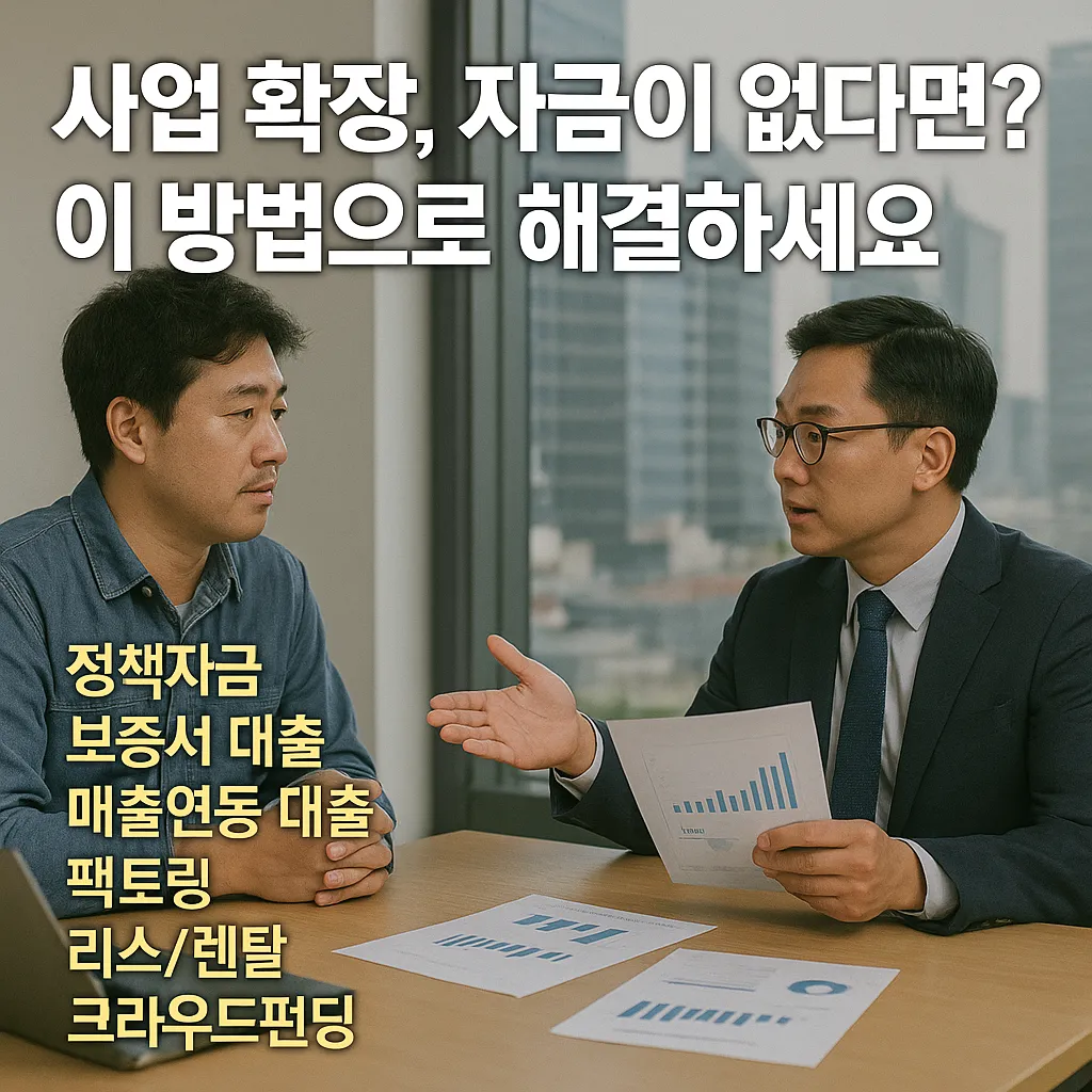 사업 확장, 자금이 없다면 이 방법으로 해결하세요!