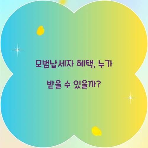 모범납세자 혜택