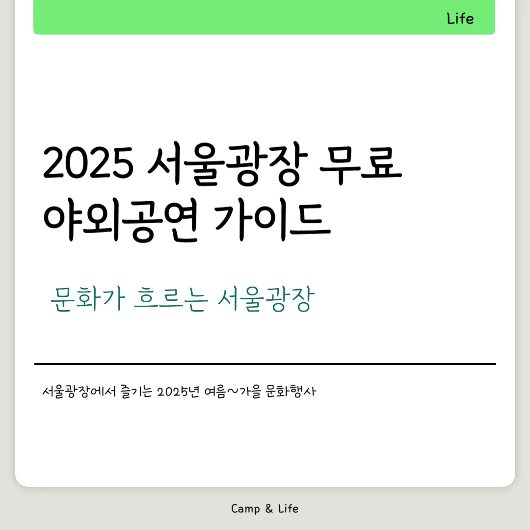 문화가 흐르는 서울광장