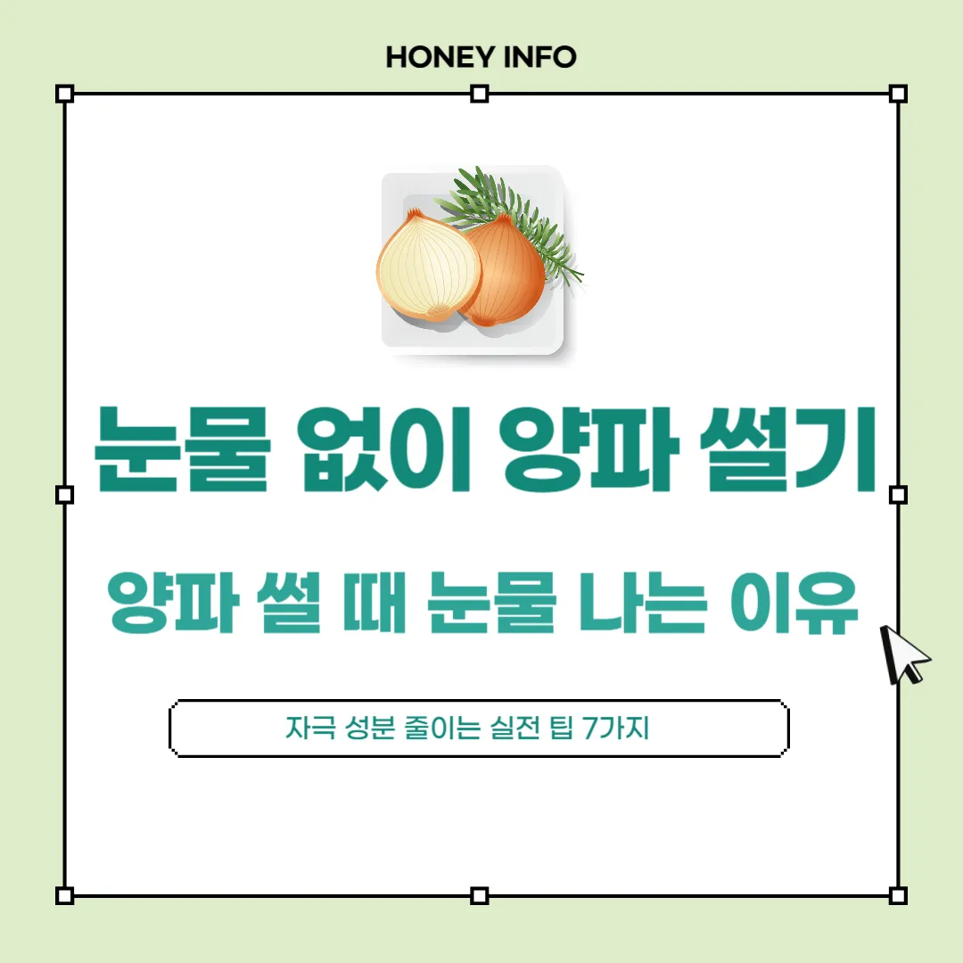 양파 썰 때 눈물 나는 이유