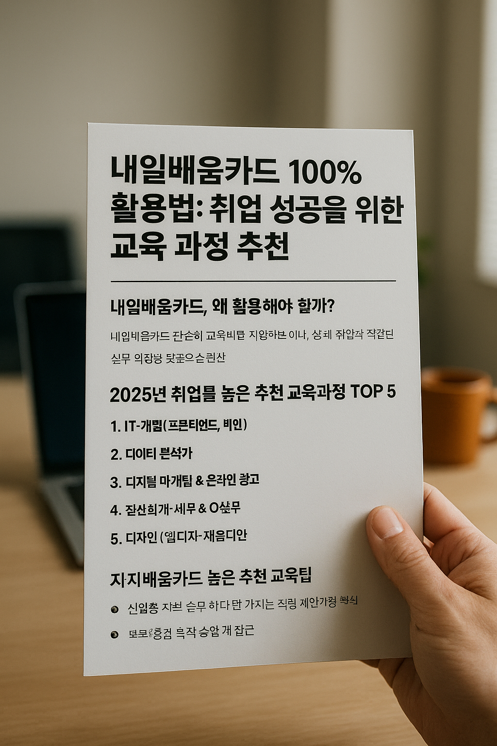 내일배움카드- 100% 활용법-취업- 성공을 -위한 -교육 과정 -추천