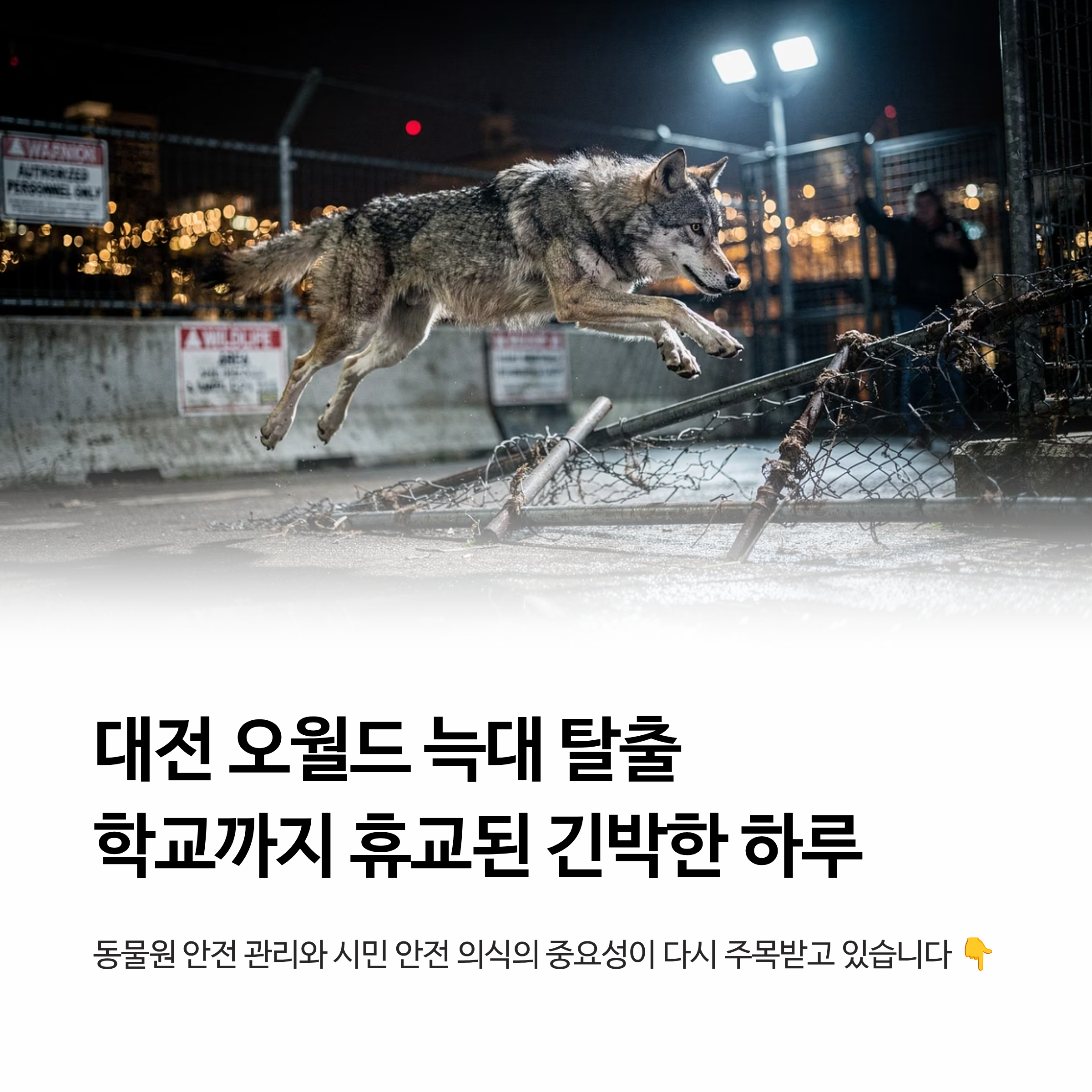 대전 오월드 늑대 탈출 사건으로 학교까지 휴교된 긴박한 하루