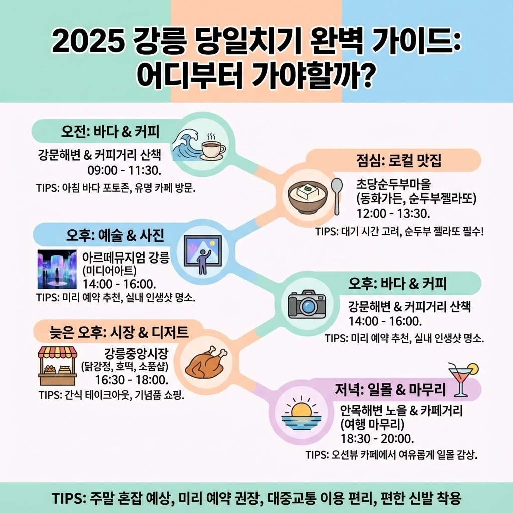 강릉 당일치기 코스 어디부터 가야할까 2025 완벽 가이드