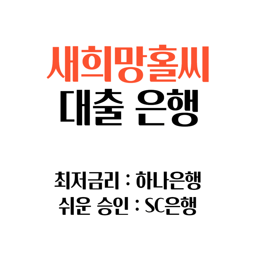 새희망홀씨대출 조건, 은행별 금리, 부결사유, 무직자, 후기