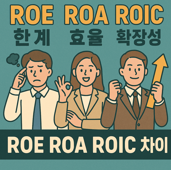 ROE ROA ROIC 차이 (ROE 한계, ROA 효율, ROIC 확장성)