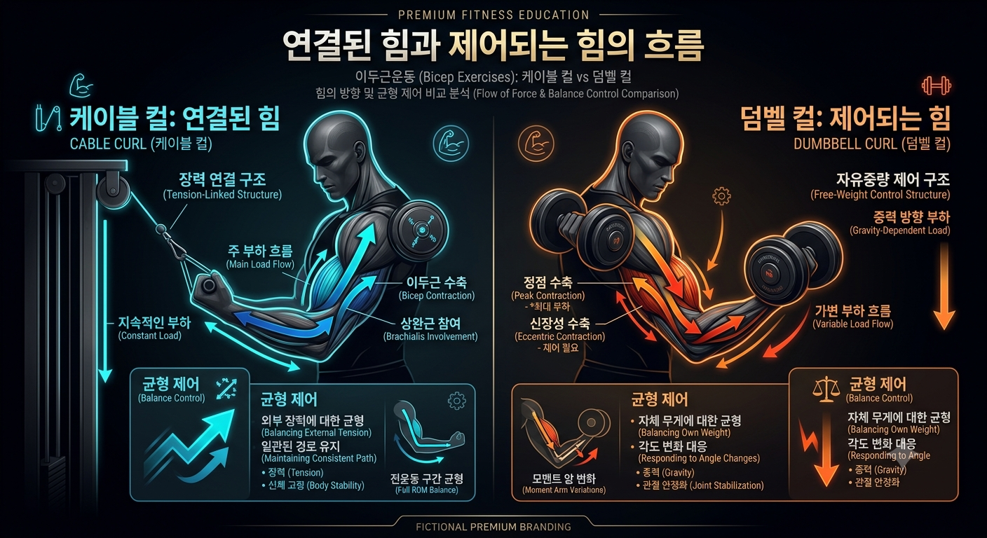 연결된 힘과 제어되는 힘의 흐름