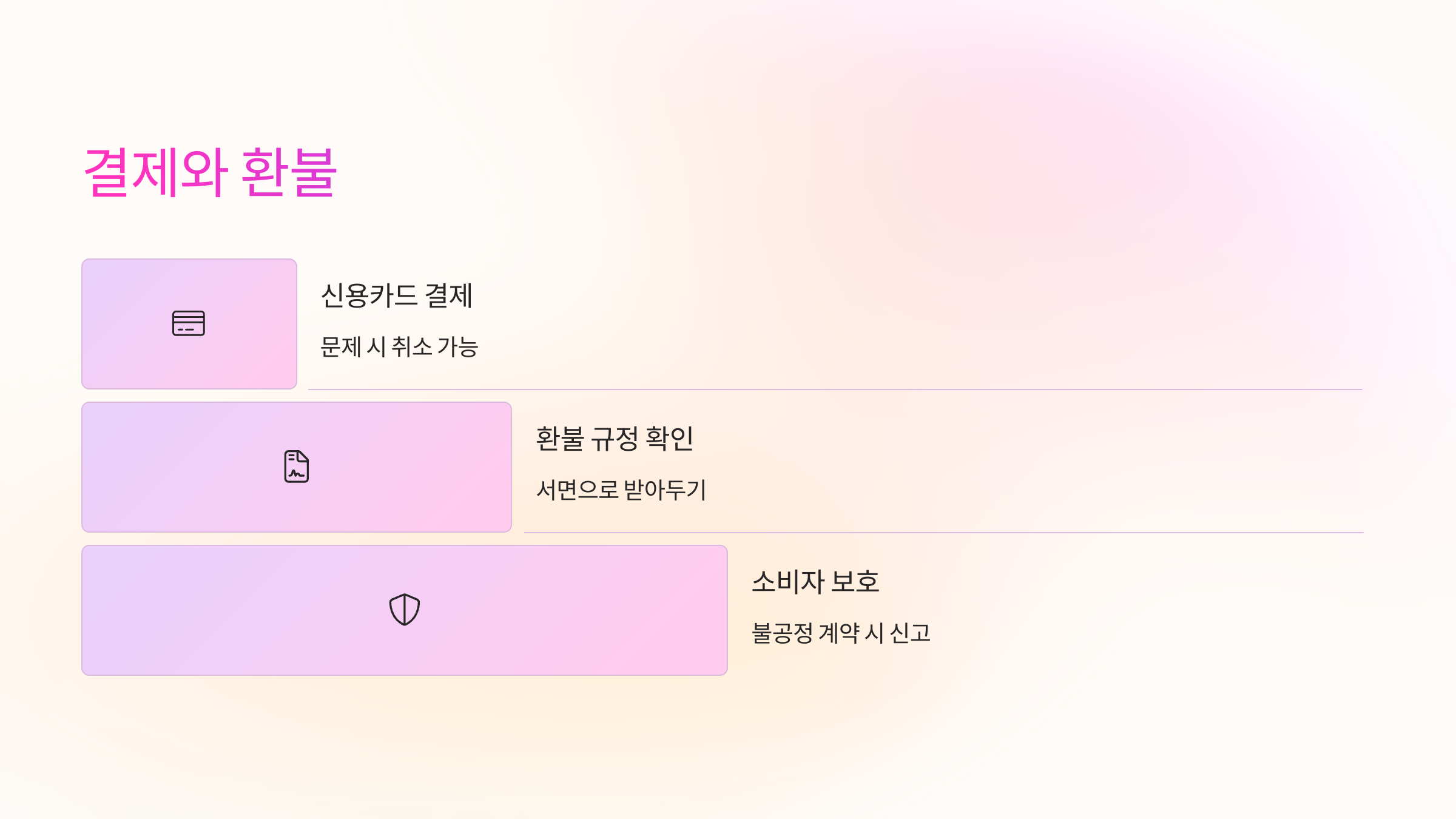 💰 결제 방식과 환불 규정 체크