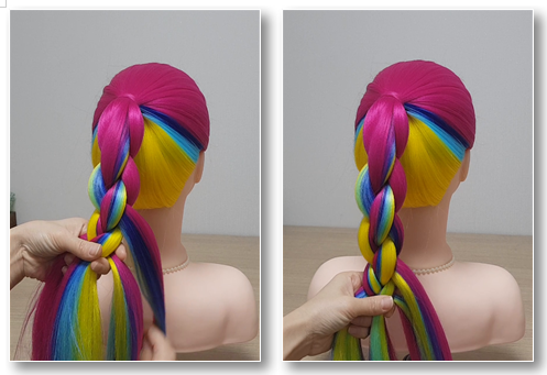 땋기머리 4가닥 입체 땋기 과정3