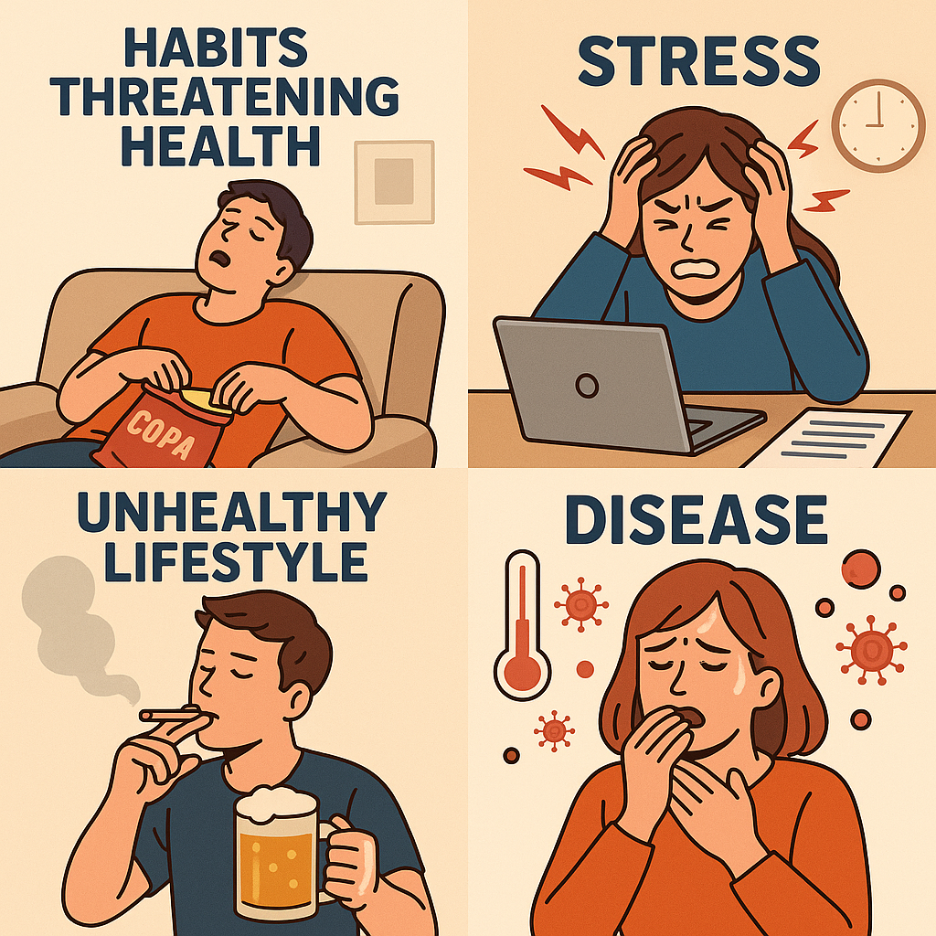 건강 위협하는 습관들 (생활습관, 스트레스, 질병)