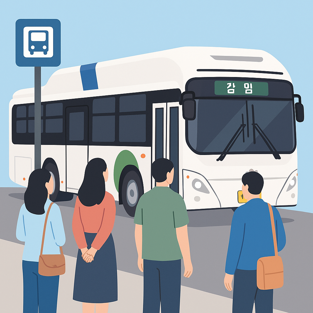 똑버스 정류장 모습