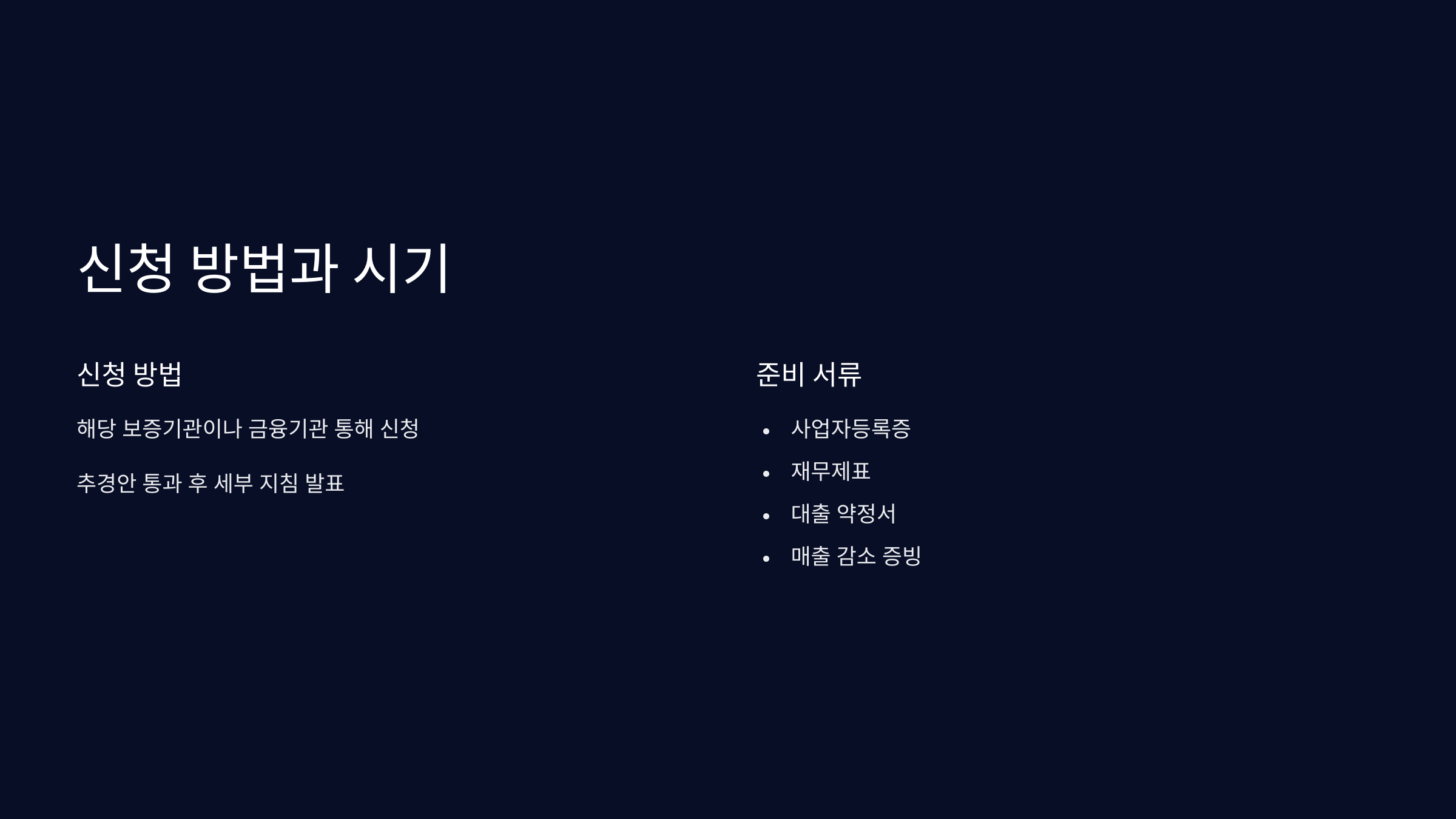 신청방법과 시기