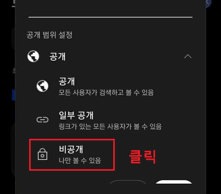 비공개 선택함