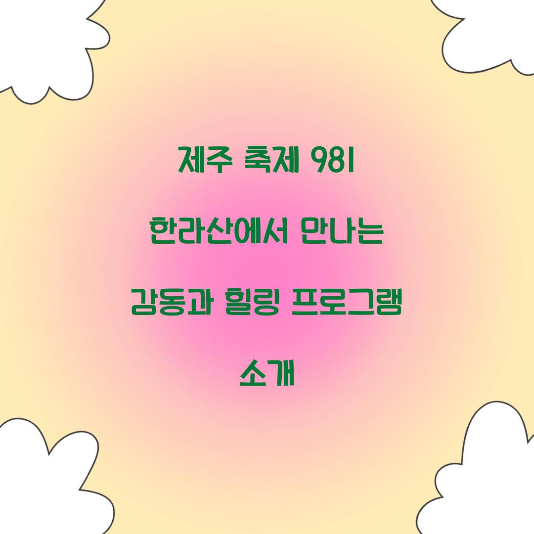 제주 축제 981 한라산