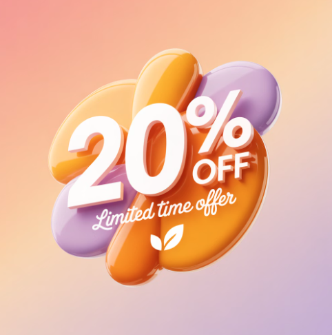 탐나오 기본 할인 20% 일러스트 이미지