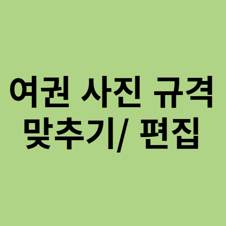 여권 사진 규격 맞추기