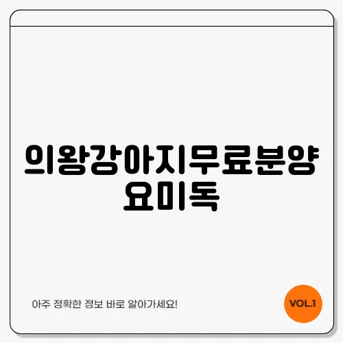 의왕강아지무료분양 요미독