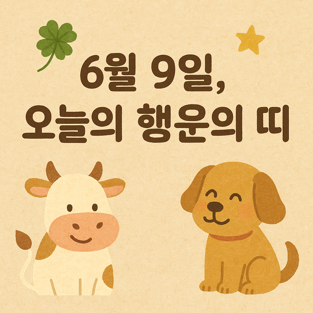 #오늘의운세#6월9일#소띠#개띠