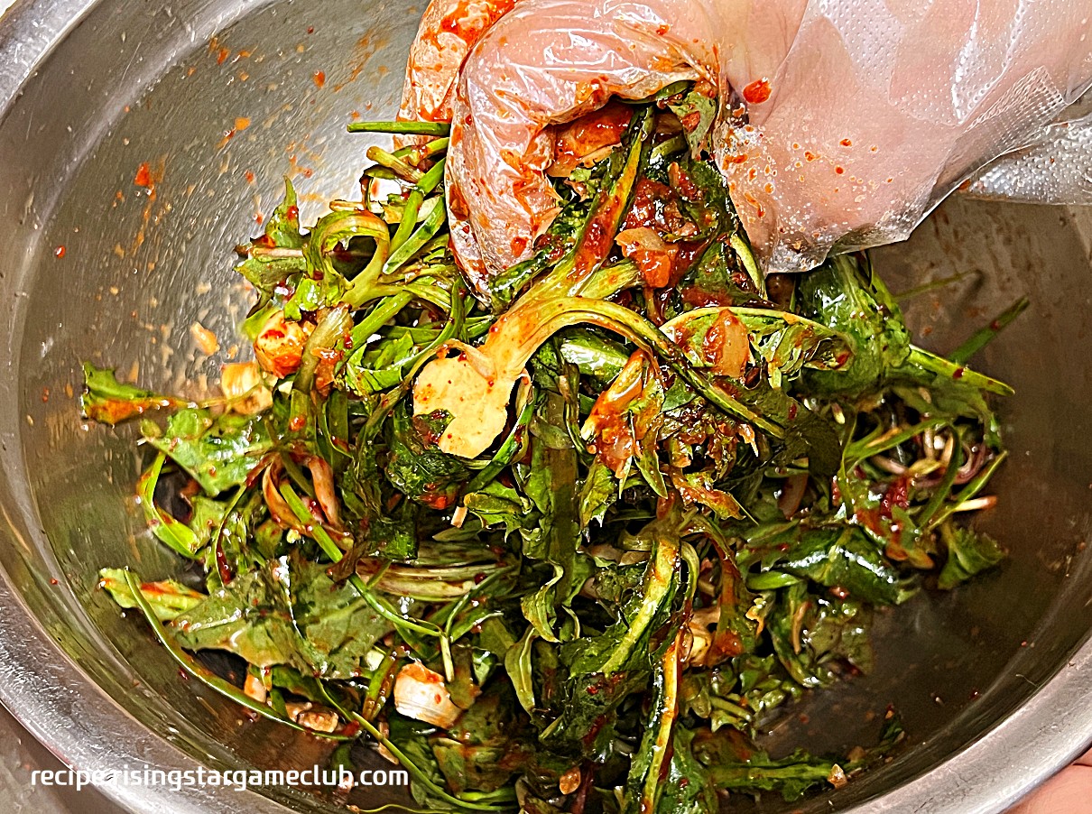 봄 고들빼기 무치는 사진