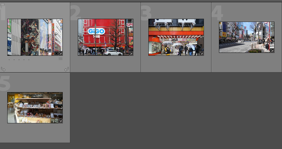 다수 이미지의 수평 조절 후