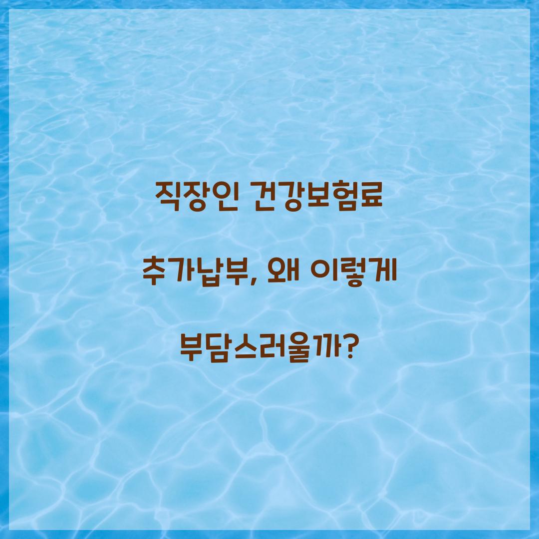 직장인 건강보험료 추가납부