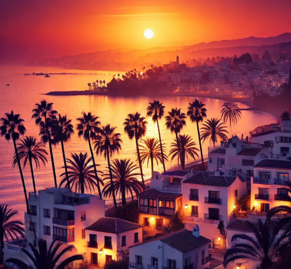 석양이 지는 코스타 델 솔의 모습