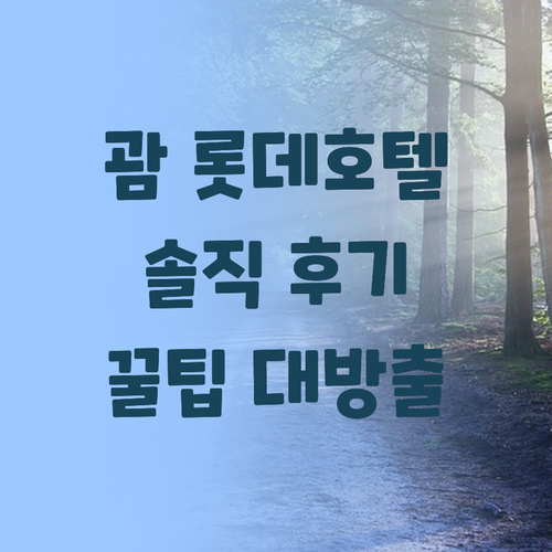 롯데 호텔 괌 완전 분석! 솔직 후기..