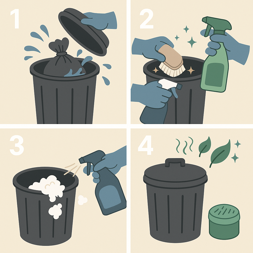 음식물 쓰레기통 청소와 소독 방법