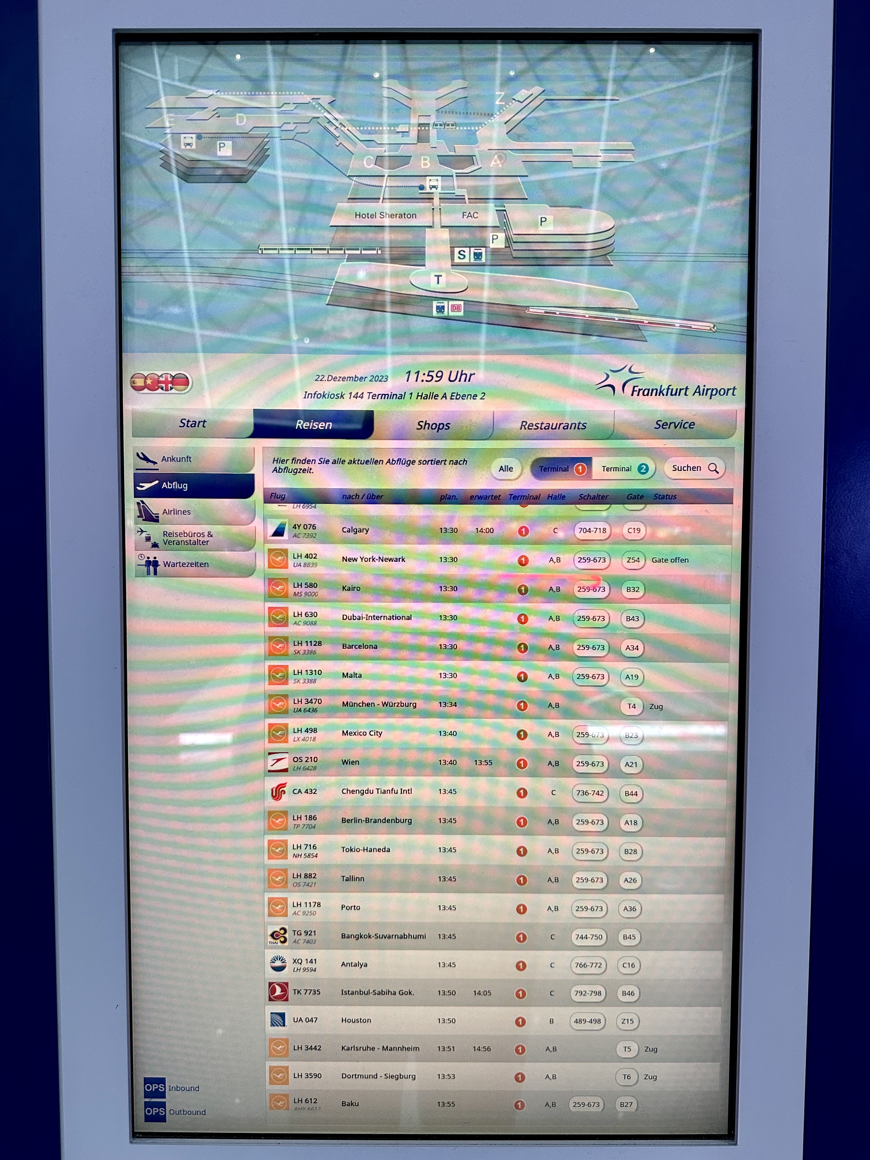 프랑크푸르트 공항 면세점 안내도