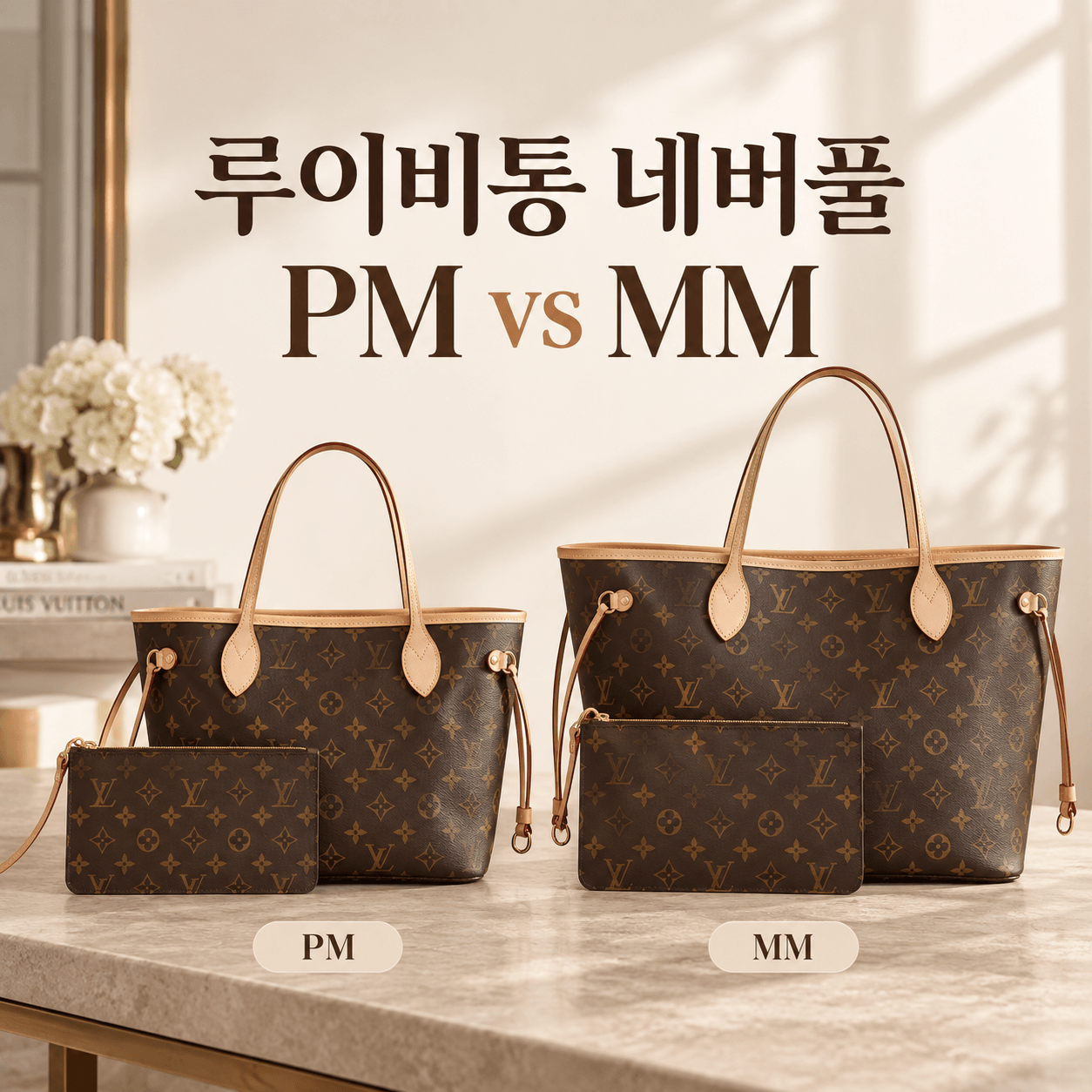 루이비통 네버풀 PM vs MM 비교