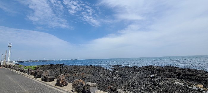 제주도여행 제주도 제주도맛집 평대명진전복 전복맛집 밑반찬 식당 앞 바다 풍경