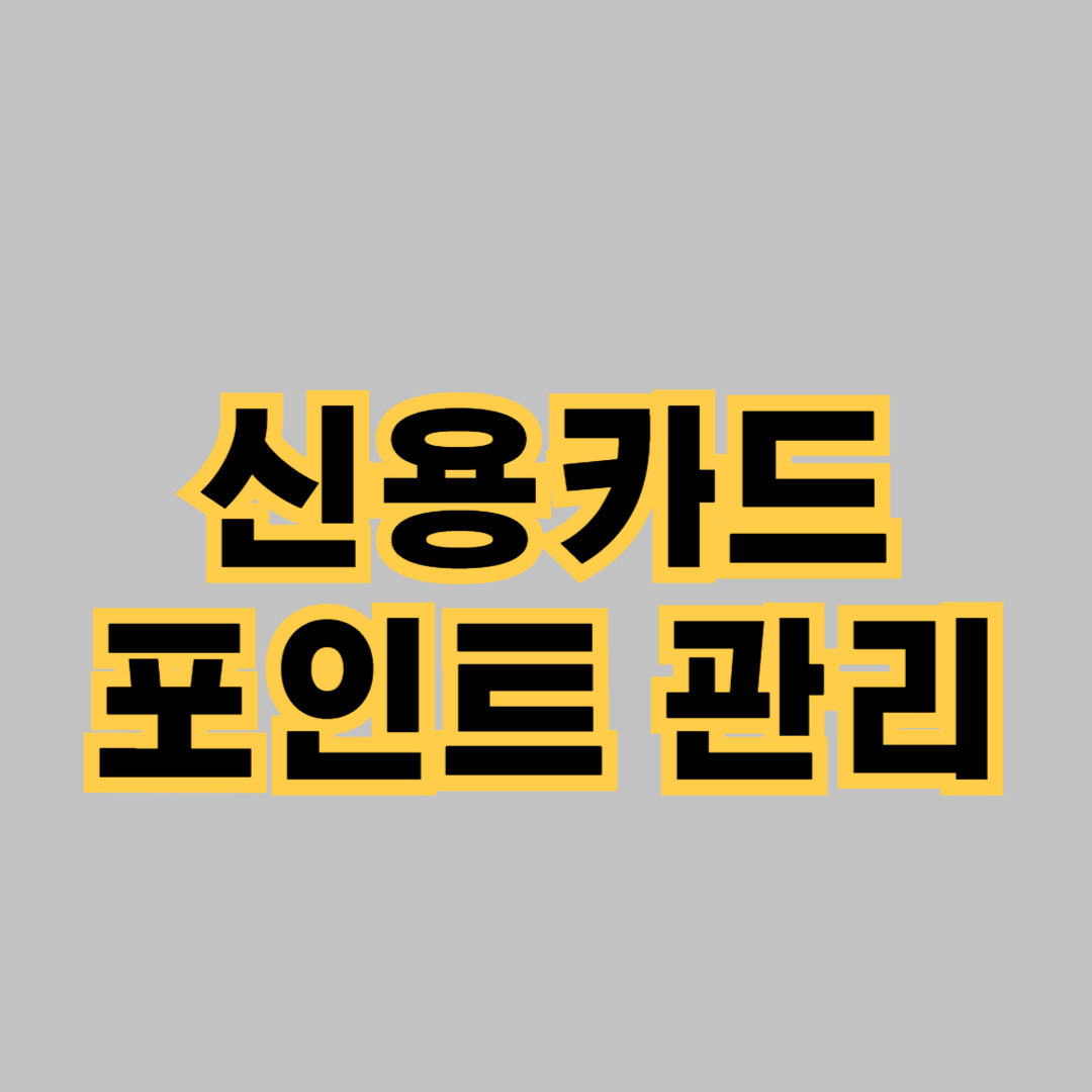 신용카드 포인트 관리 및 가족 포인트 합산 방법